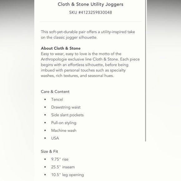 Cloth & Stone utility joggers by Anthropology - Picture 2 of 4